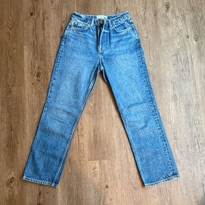 Reformation Cynthia High Rise Straight Cropped Jeans Blue - Size 24